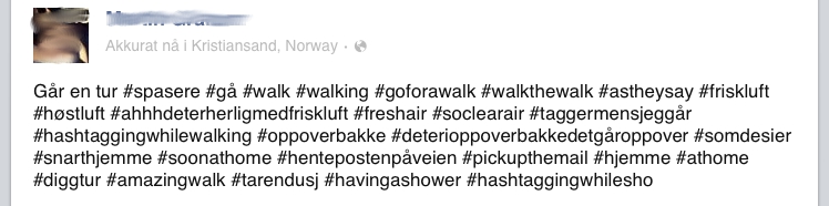 For mange hashtags - ikke overdriv!